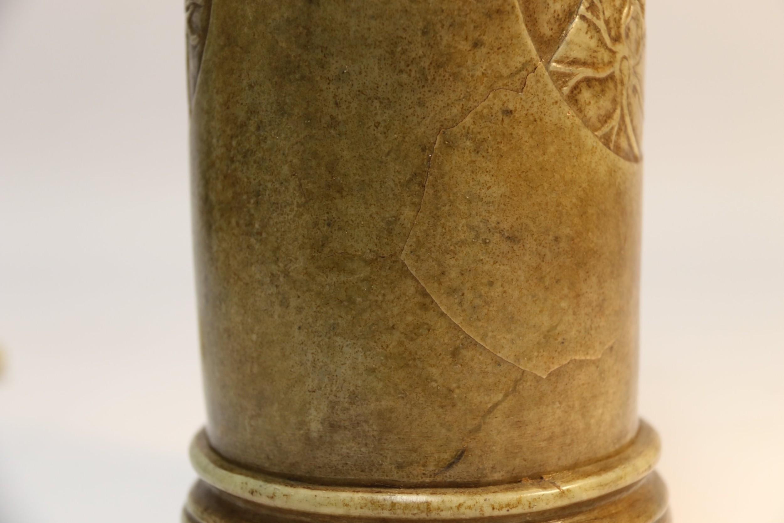 Antique 19th Century Large Chinese Soap Stone Brush Pot, circa 1890 For Sale 8