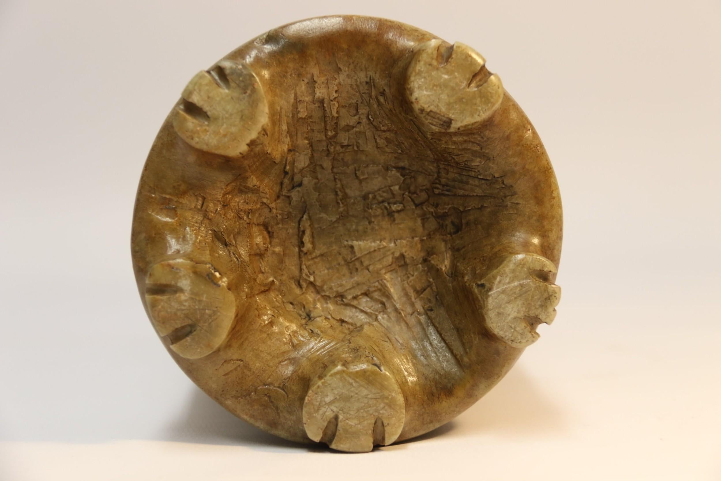 Antique 19th Century Large Chinese Soap Stone Brush Pot, circa 1890 For Sale 3