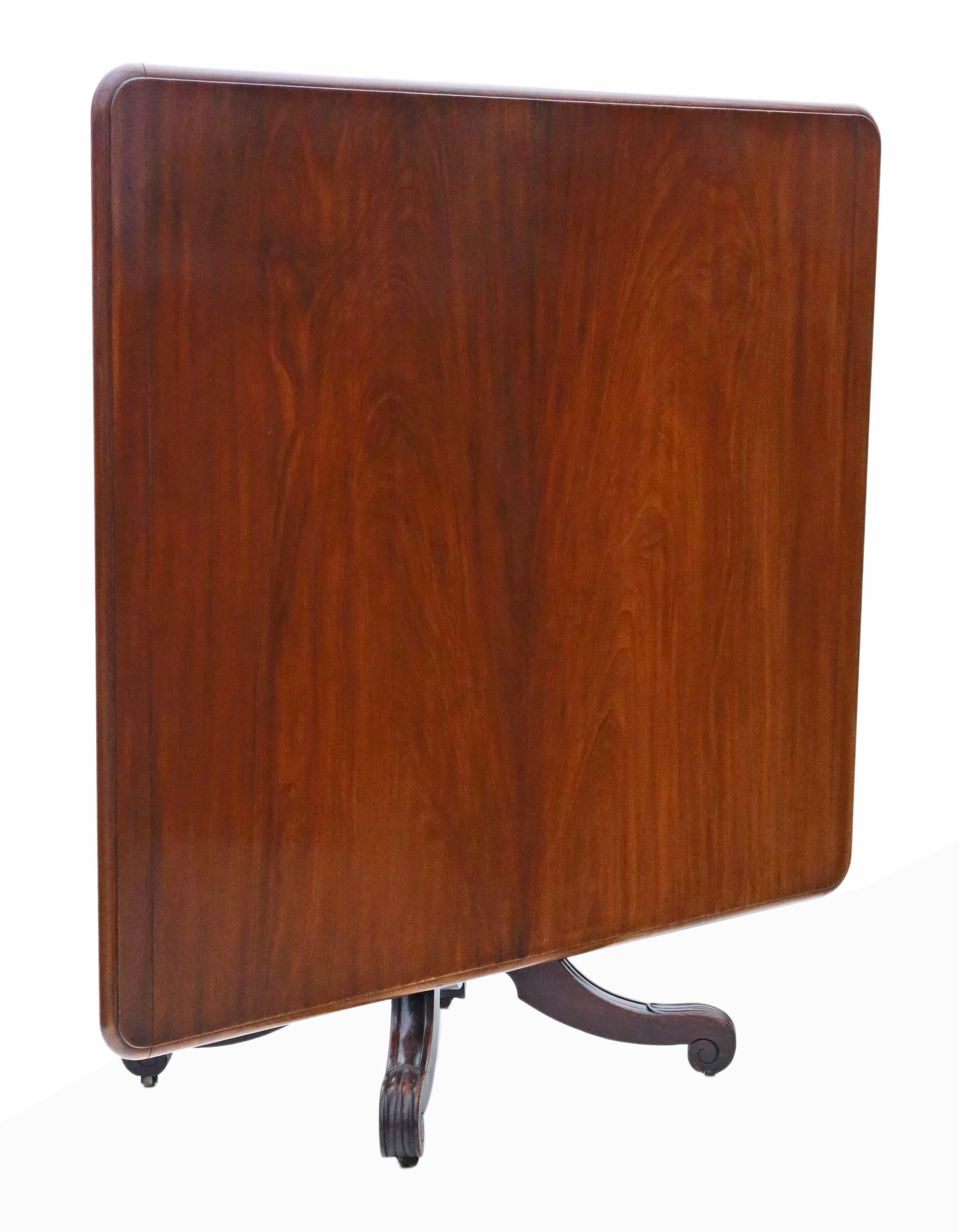 Ancienne table de salle à manger cubaine en acajou de grande qualité du 19ème siècle James Mein Bon état - En vente à Wisbech, Cambridgeshire