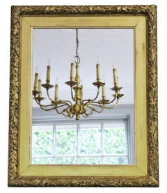 Antique Mirror del 19° secolo, grande specchio da parete dorato di alta qualità