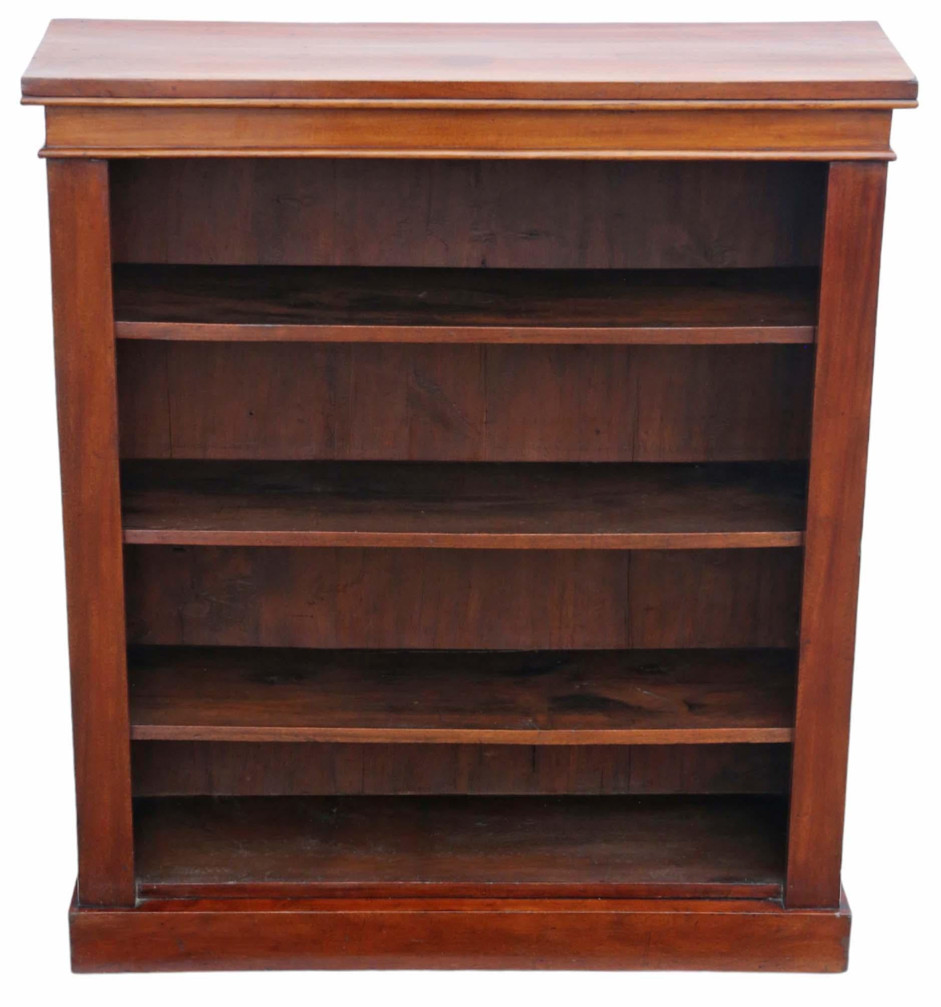 Antique 19th Century large fine quality mahogany adjustable bookcase In Good Condition For Sale In Wisbech, Cambridgeshire