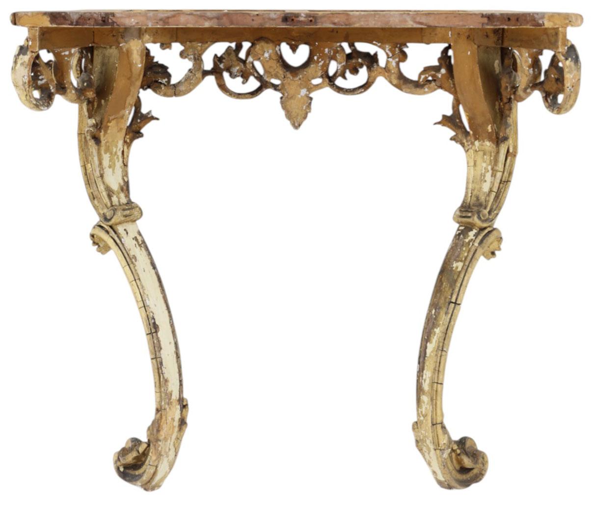 Antique 19th Century Large Gilt and Marble Hall Console Table – Fine Quality For Sale 4