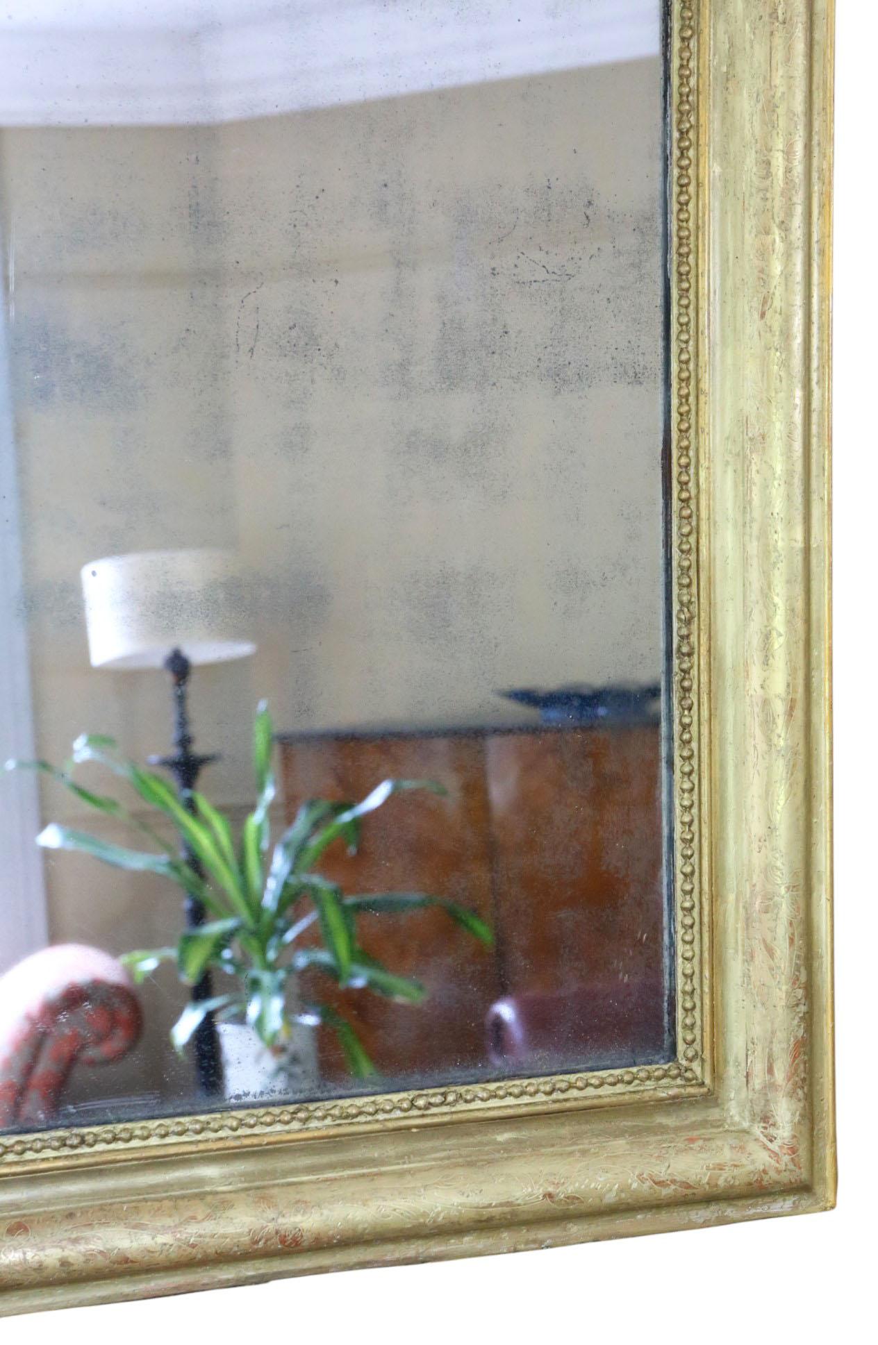 Antike 19. Jahrhundert große vergoldete Overmantel Wandspiegel - dekorative Gold im Angebot 1