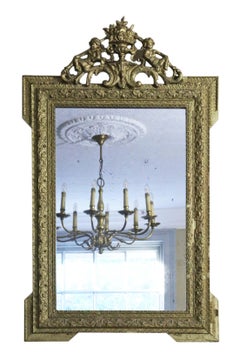 Antique 19th Century Large Gilt Wall Mirror Overmantle