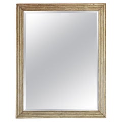 Antique 19th Century Large Gilt White Wall Mirror Overmantle