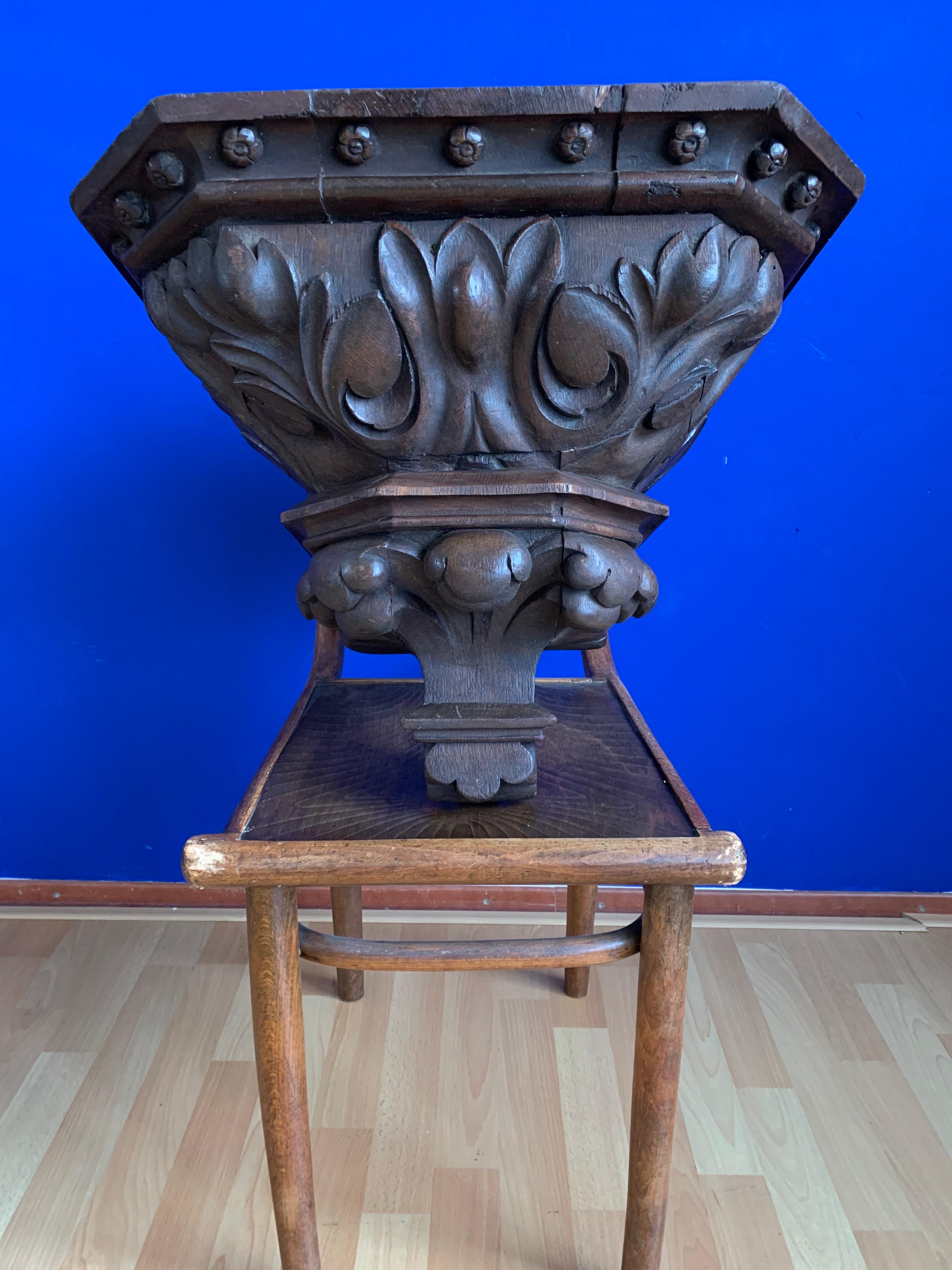 Impressive Large Size and Deeply Carved Oak Gothic Church Wall Bracket / Corbel For Sale 4