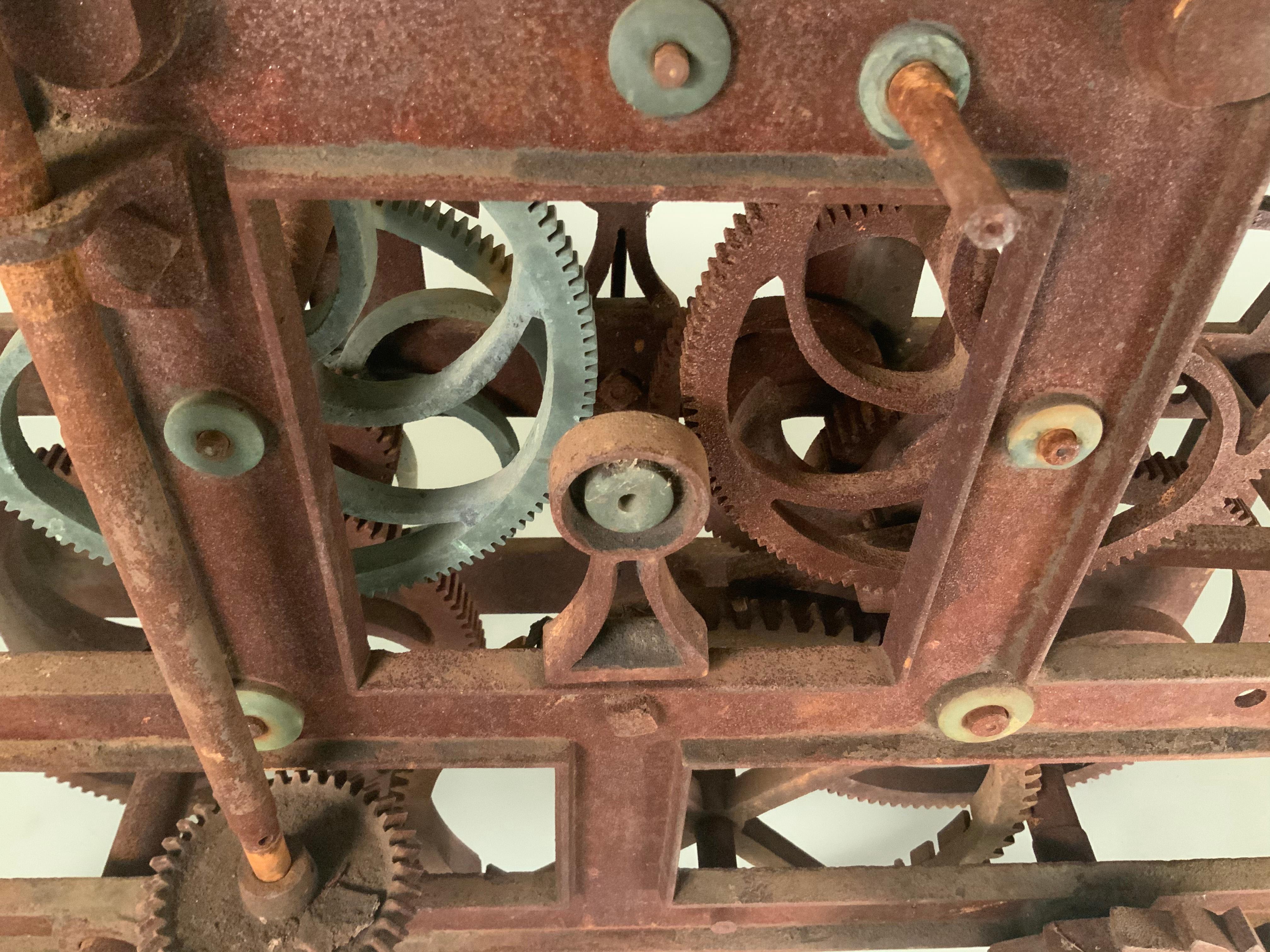 Gothic Antique 19th Century Large Iron Clockworks from a Clock Tower