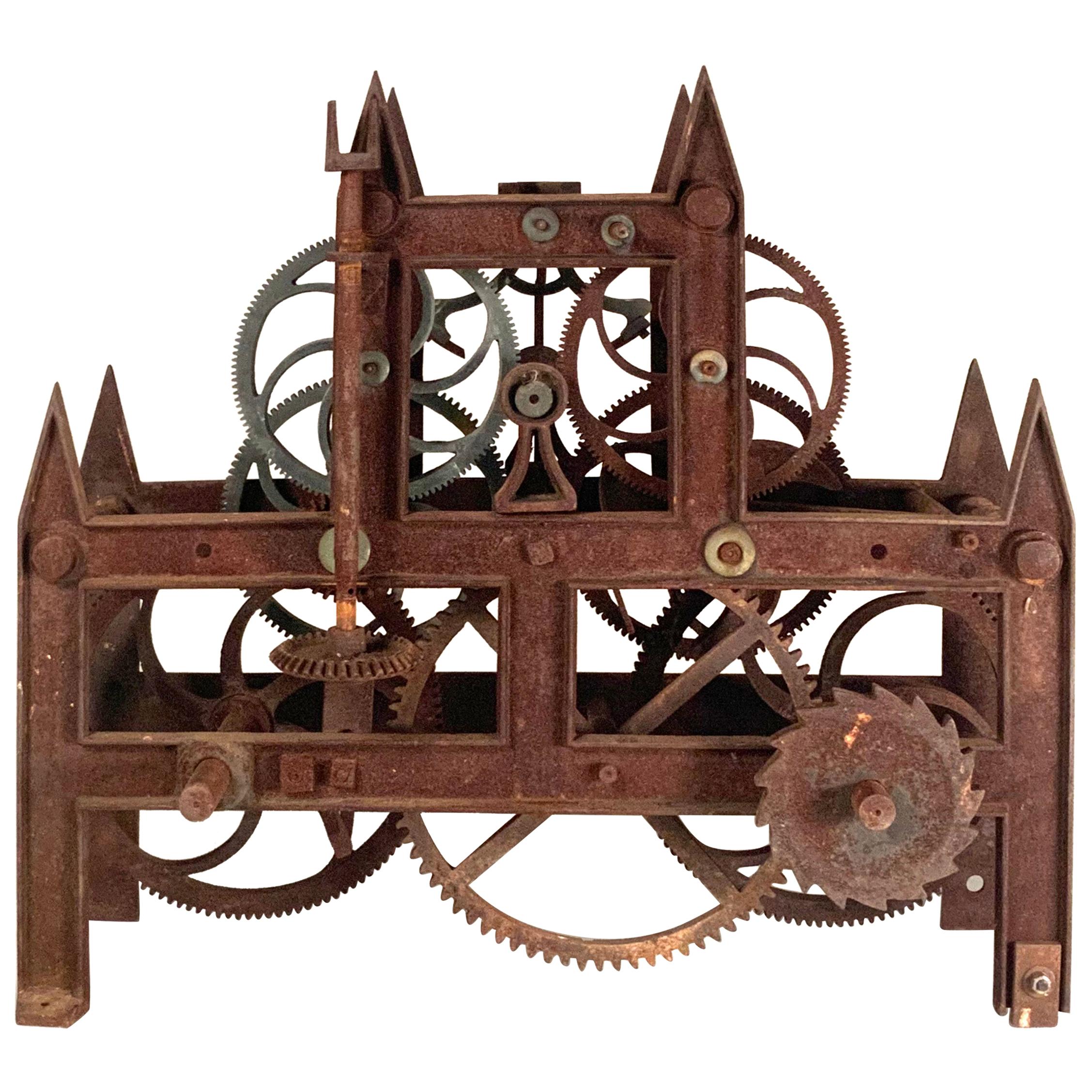 Antique 19th Century Large Iron Clockworks from a Clock Tower