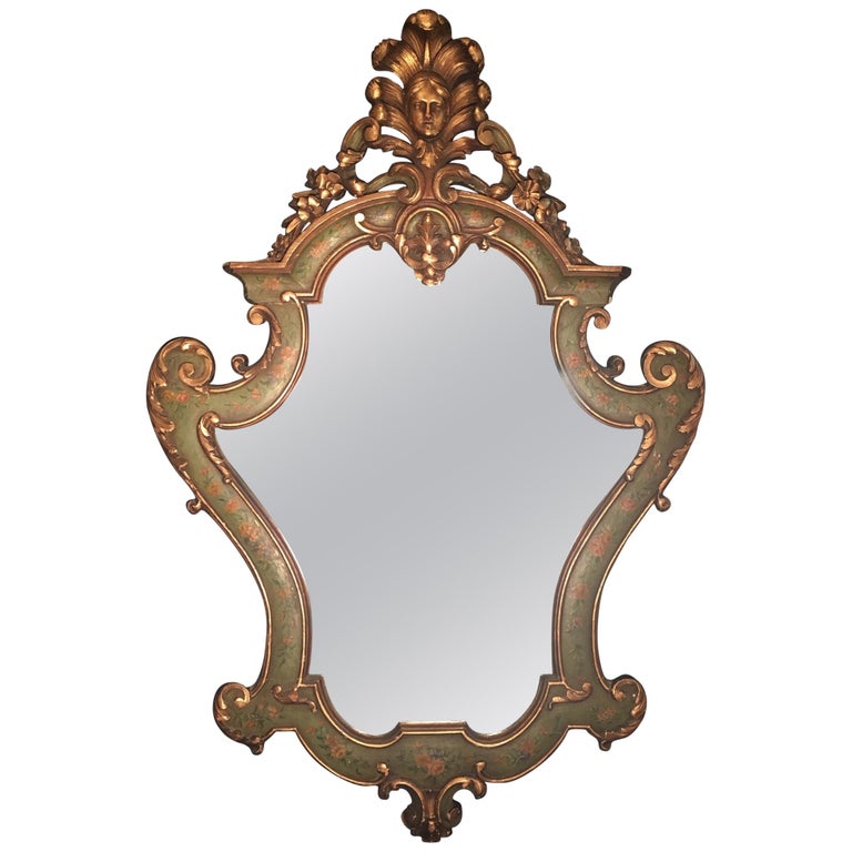 Antique 19th Century Large Wood Carved Baroque Style Wall