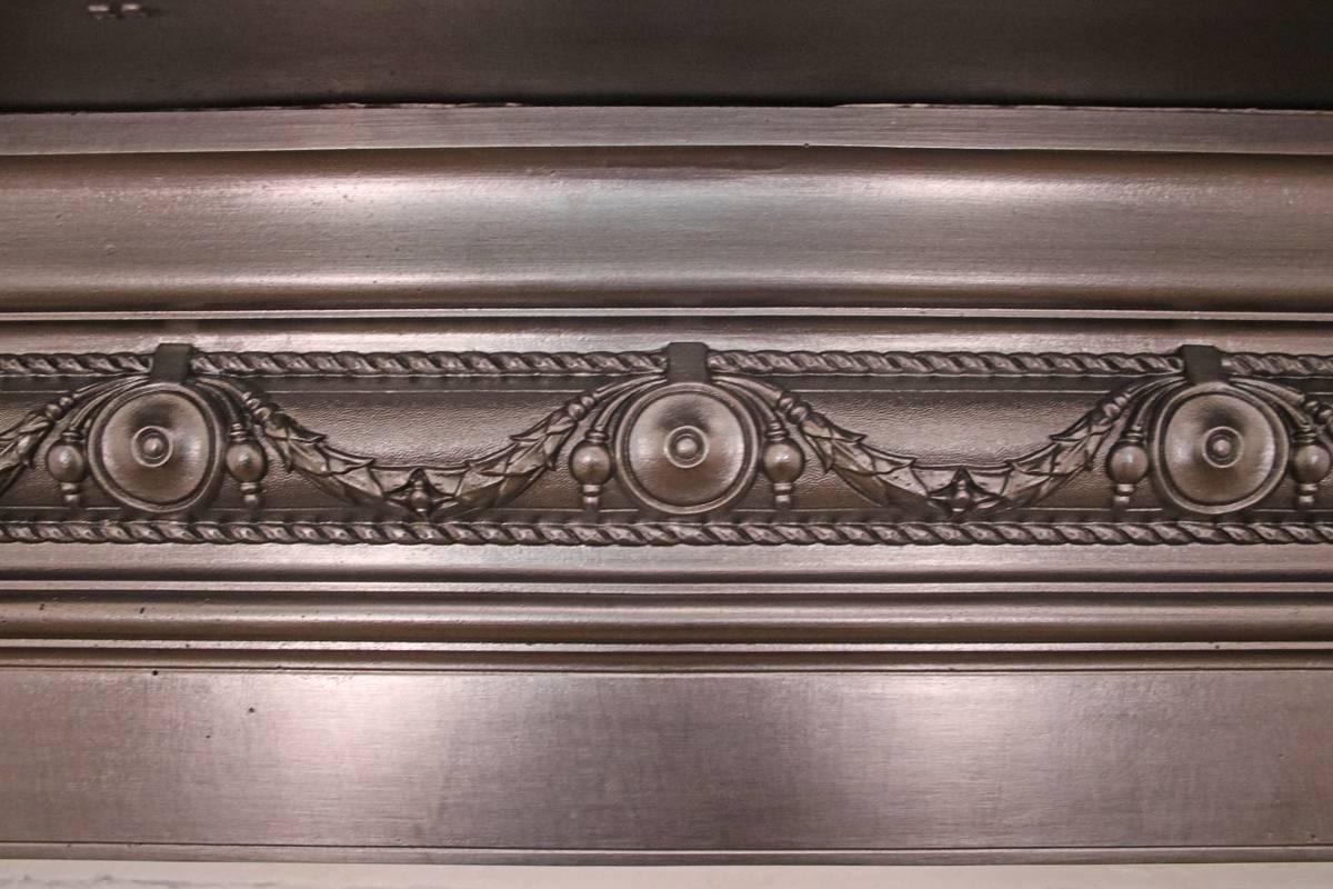 Antique 19th Century Late Victorian Cast Iron Fireplace Surround 4