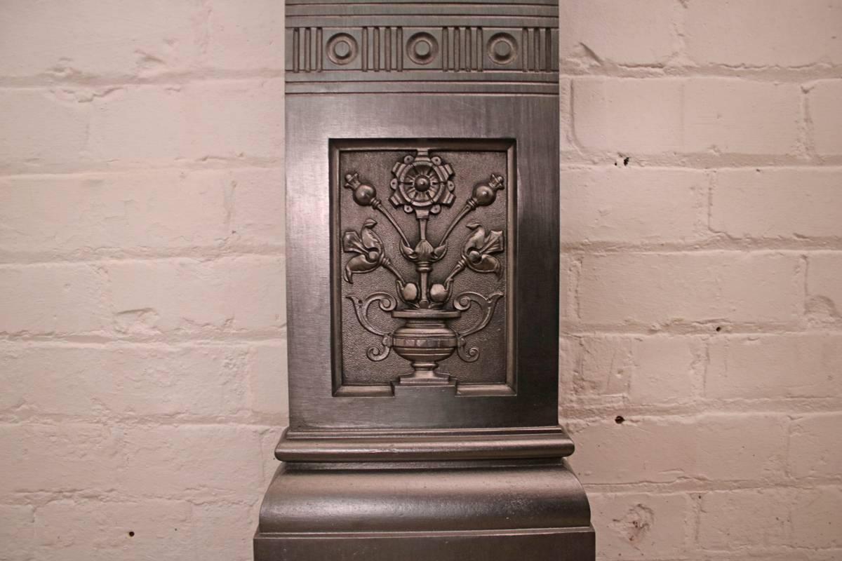 Antique 19th Century Late Victorian Cast Iron Fireplace Surround 5