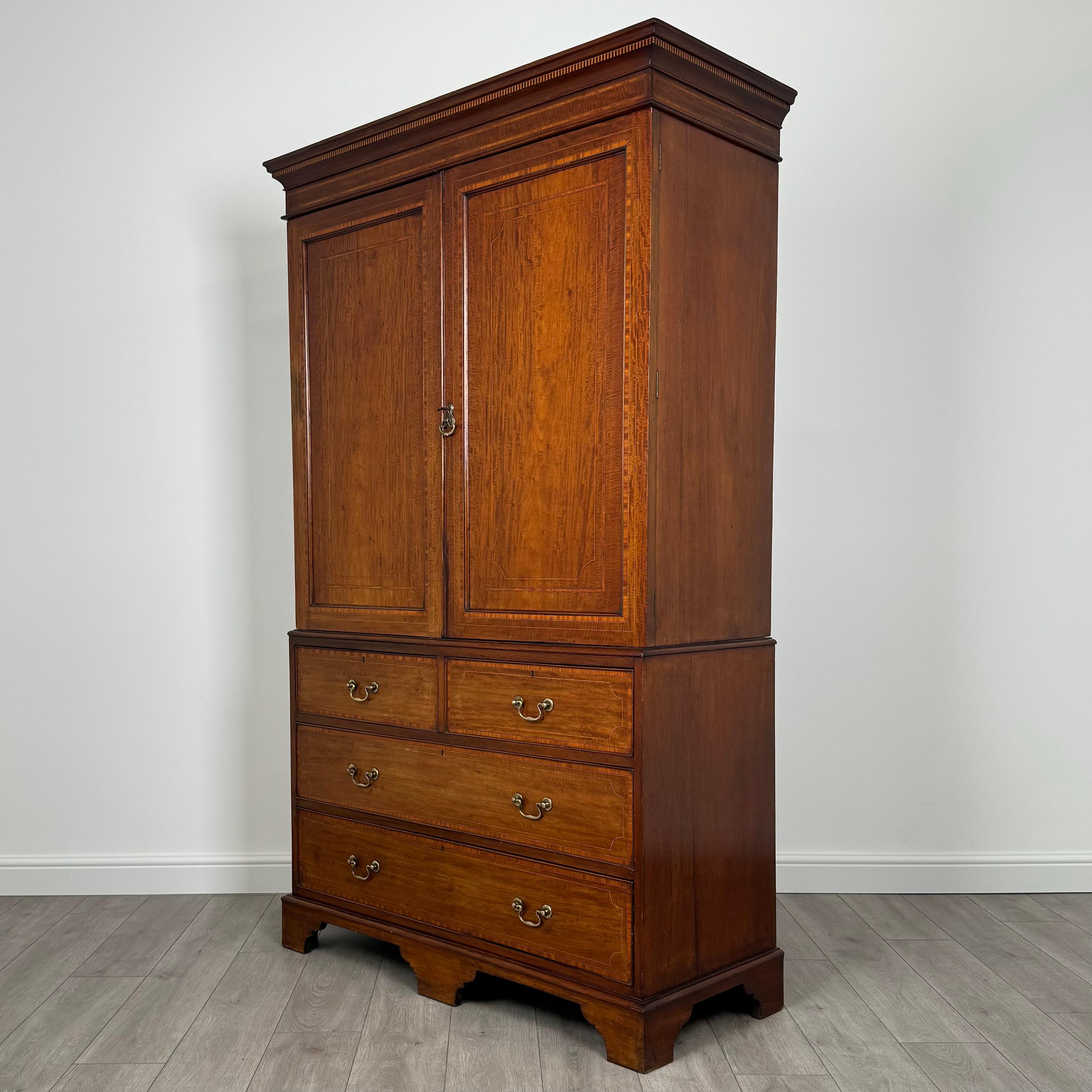 Antiguo Armario Prensa Ropa Del Siglo XIX En Caoba ( REF AF-3509 ) Inglés en venta
