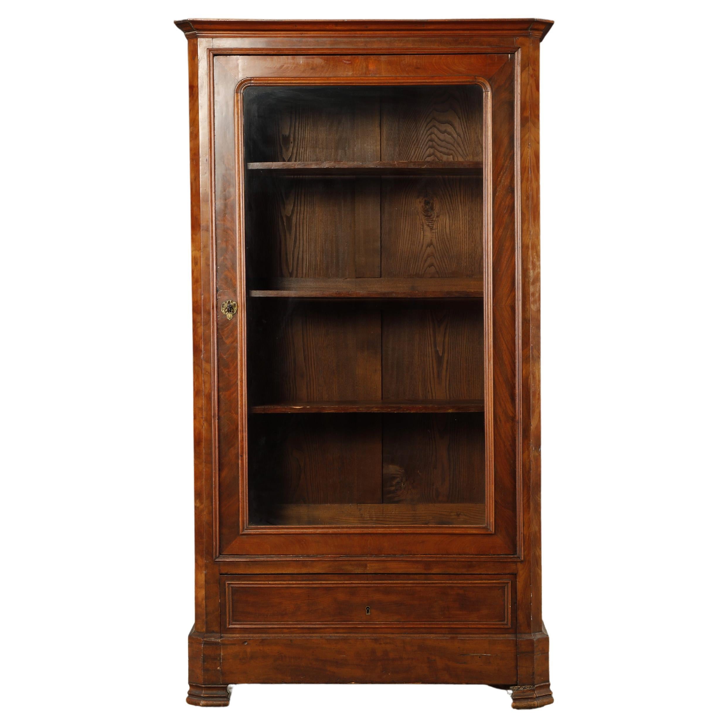 Antique 19th Century Louis Philippe Vitrine Display Curio Showcase Cabinet For Sale