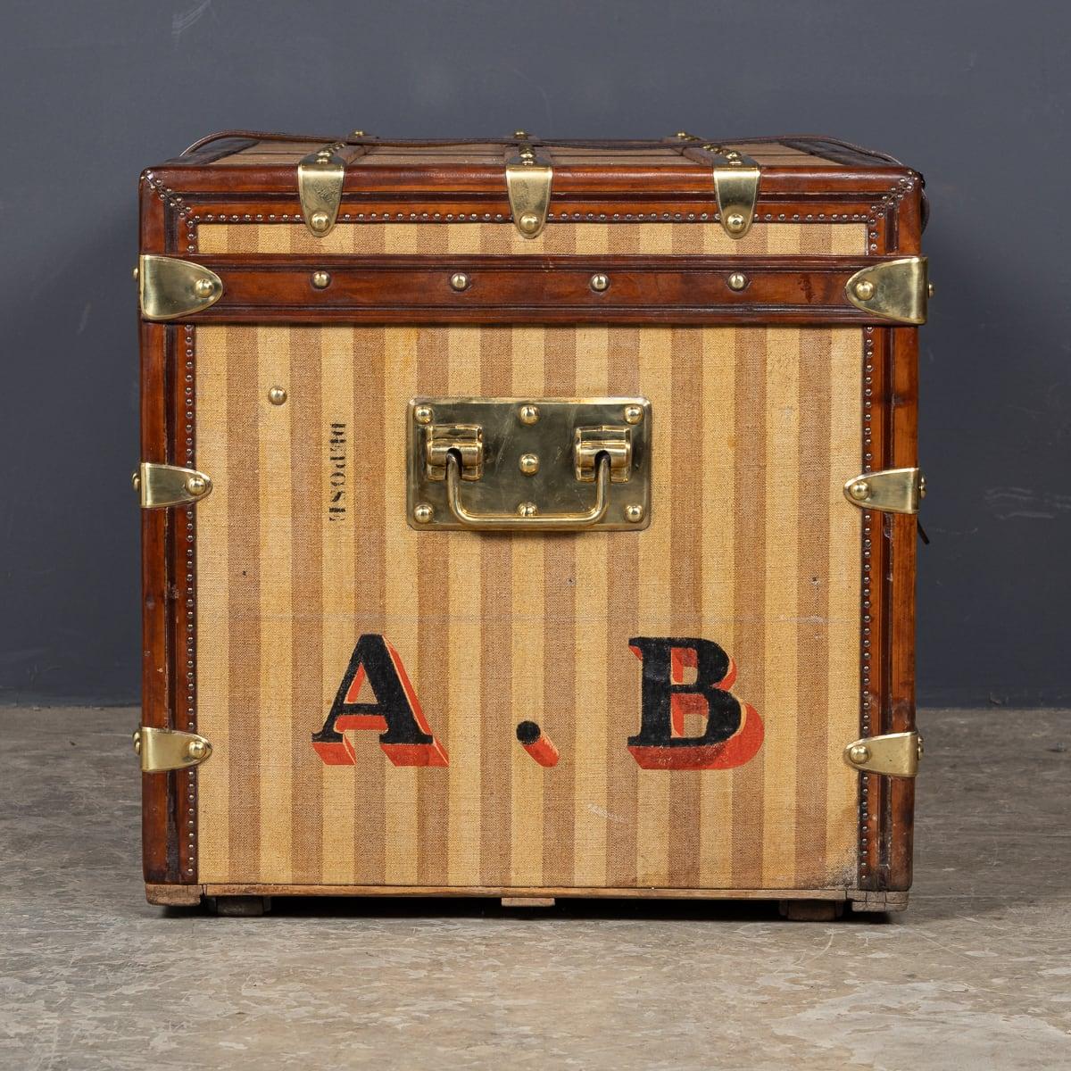 Brass Antique 19th Century Louis Vuitton Courier Trunk, France c.1872