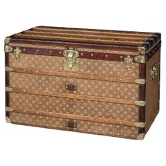 Antique 19th Century Louis Vuitton Courier Trunk In Woven Canvas, France c.1896