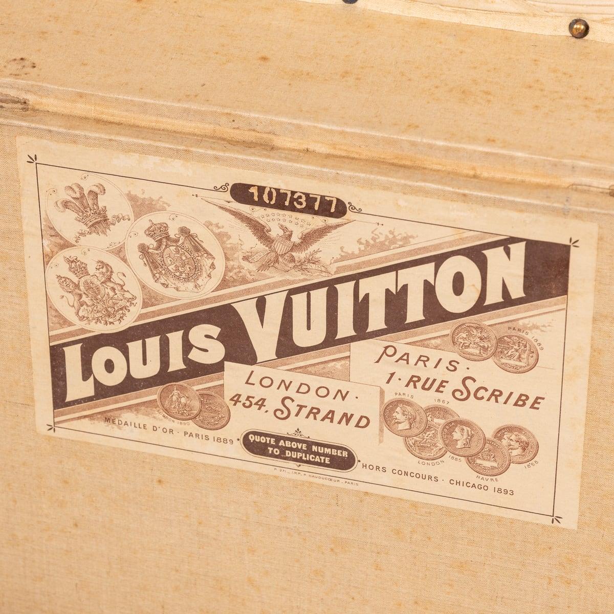 Antique 19th Century Louis Vuitton Trunk In Woven Canvas, France c.1890 6
