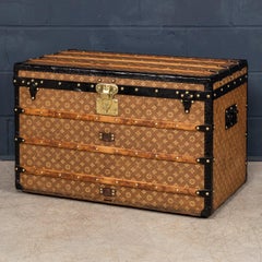 Antique 19th Century Louis Vuitton Trunk In Woven Canvas, France c.1890