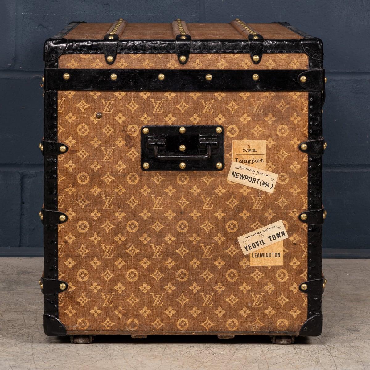 Metal Antique 19th Century Louis Vuitton Trunk In Woven Canvas, France c.1890