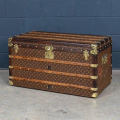 Antique 19th Century Louis Vuitton Trunk In Woven Monogram Canvas, France c.1896