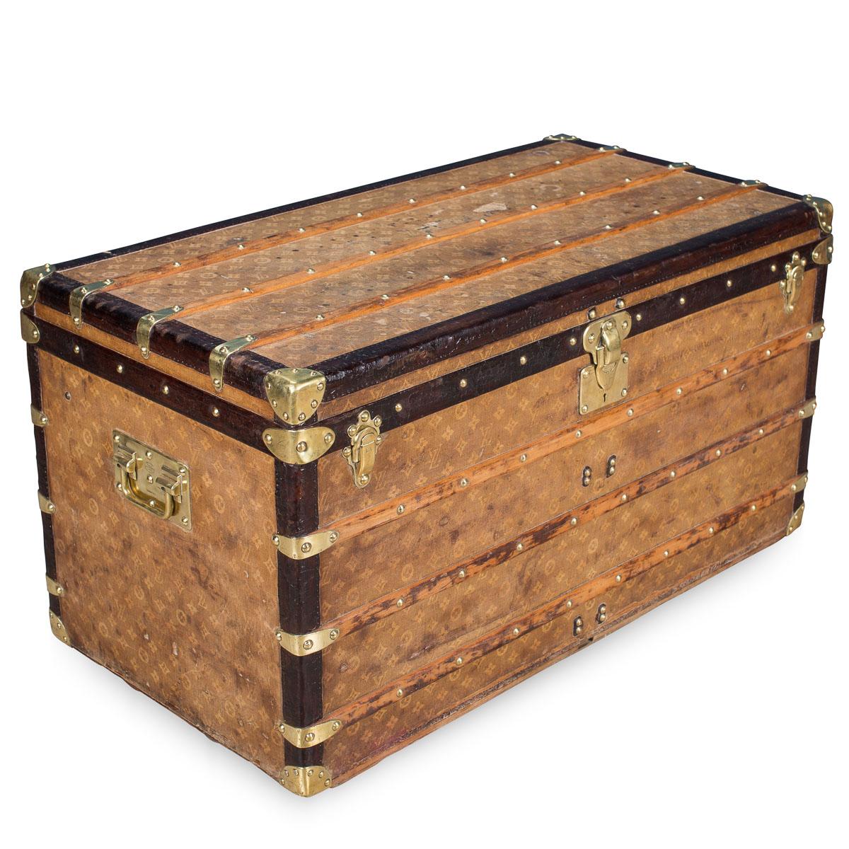 Canvas Antique 19th Century Louis Vuitton Woven Steamer Trunk, circa 1900