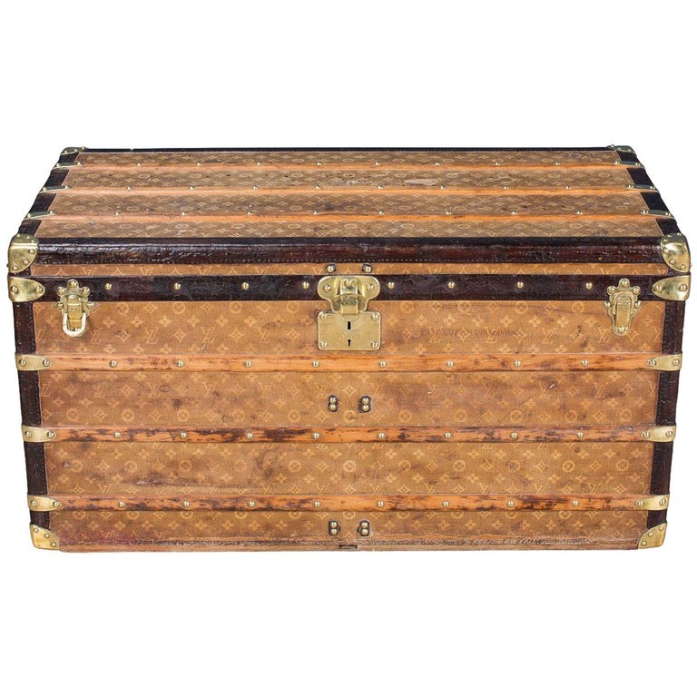 Antique 19th Century Louis Vuitton Woven Steamer Trunk, circa 1900 For Sale at 1stdibs