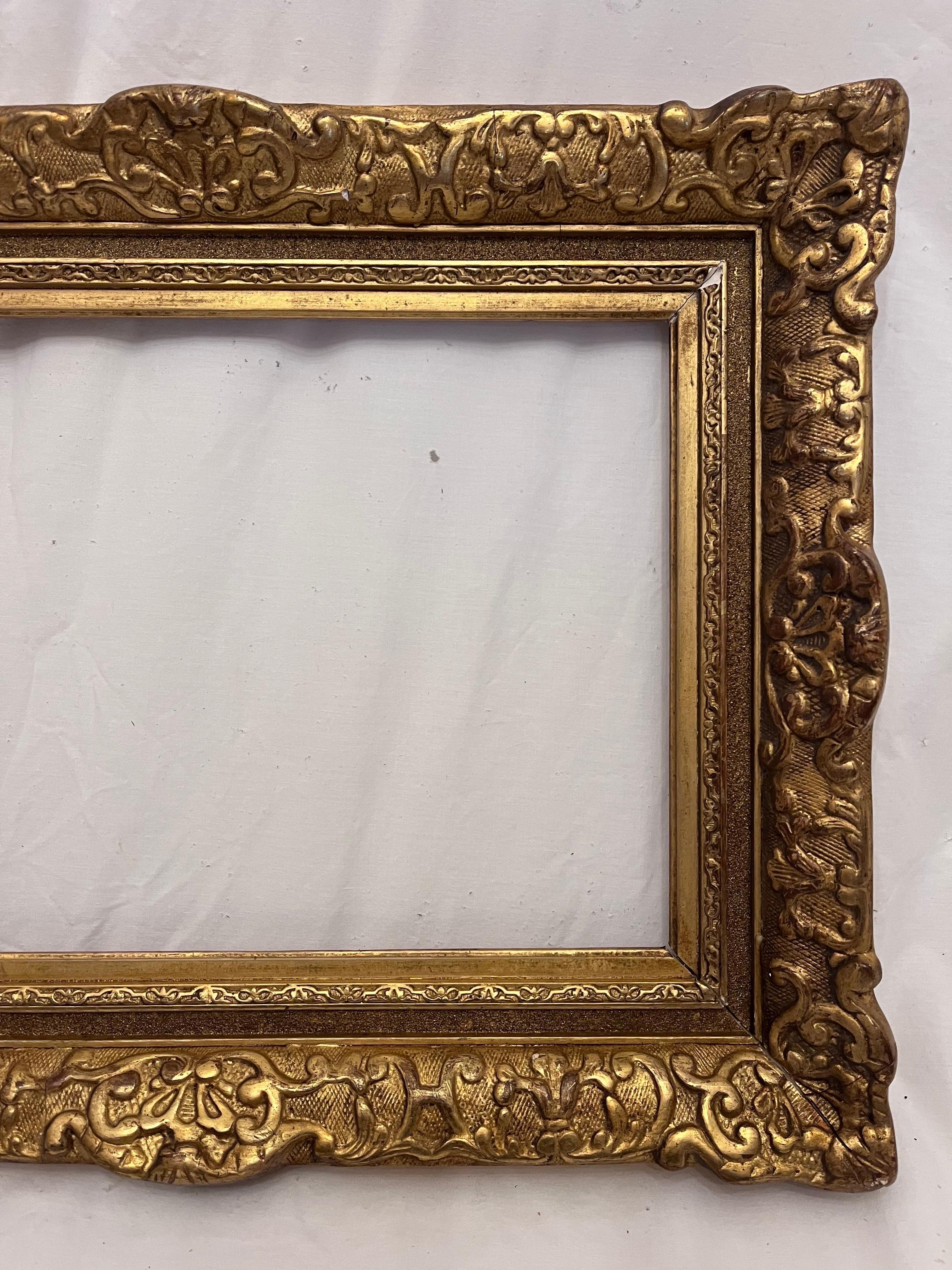 Antique 19th Century Louis XIV Style Dubourg Ornate French Picture Frame 15 x 10 In Fair Condition In Atlanta, GA