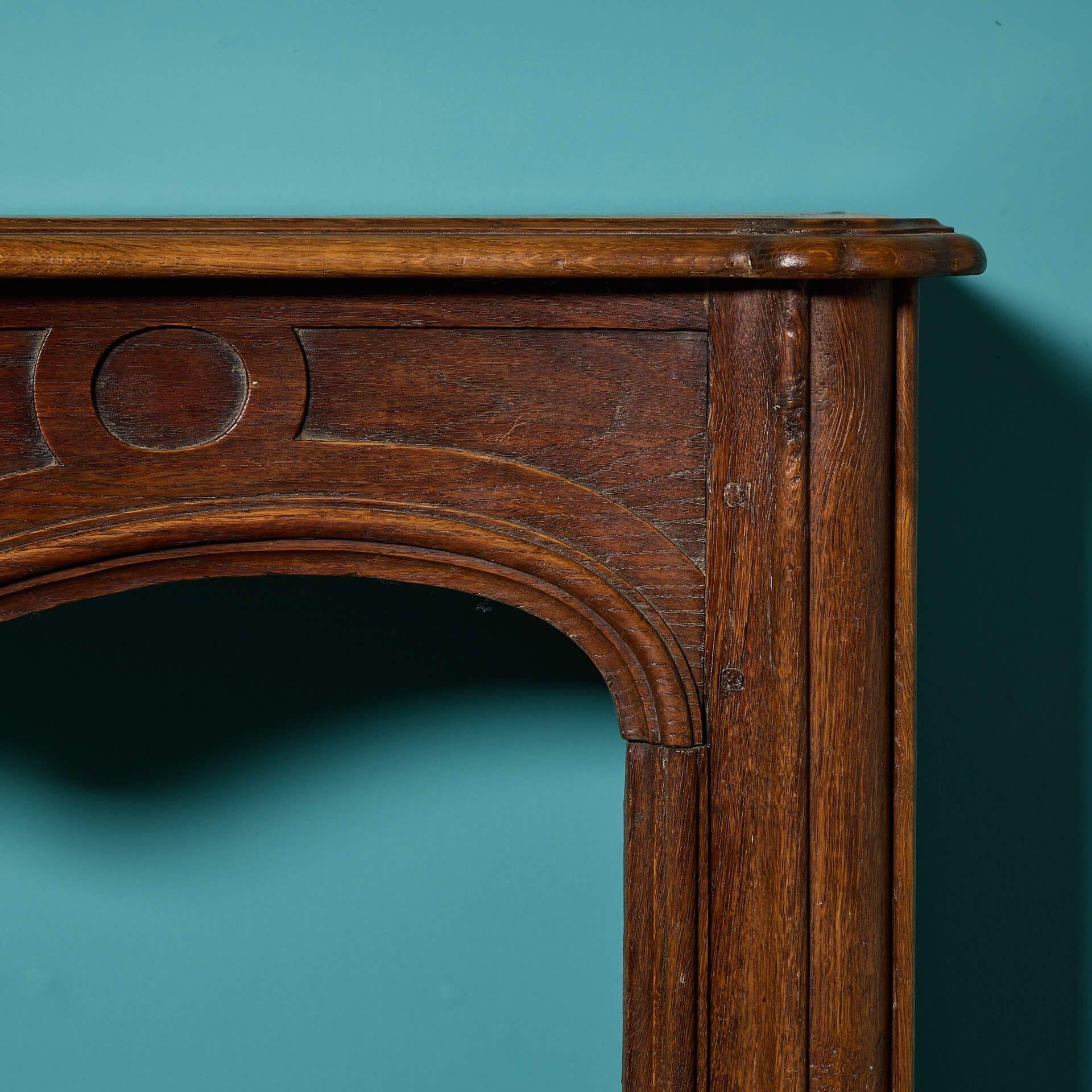 French Antique 19th Century Louis XV Carved Oak Fireplace For Sale