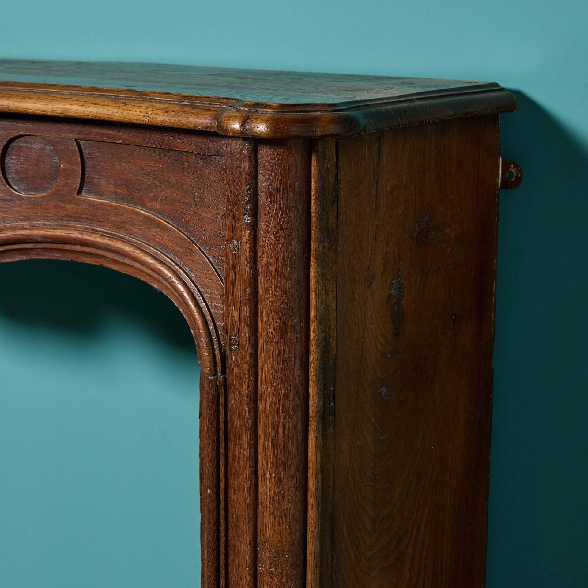 Antique 19th Century Louis XV Carved Oak Fireplace For Sale 2