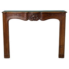 Antique 19th Century Louis XV Carved Oak Fireplace