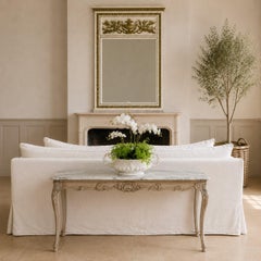 Antique 19th Century Louis XV Stripped Table with Marble Top