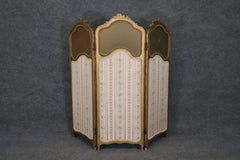 Antique 19th Century Louis XV Style Rococo 3 Panel Screen Room Divider