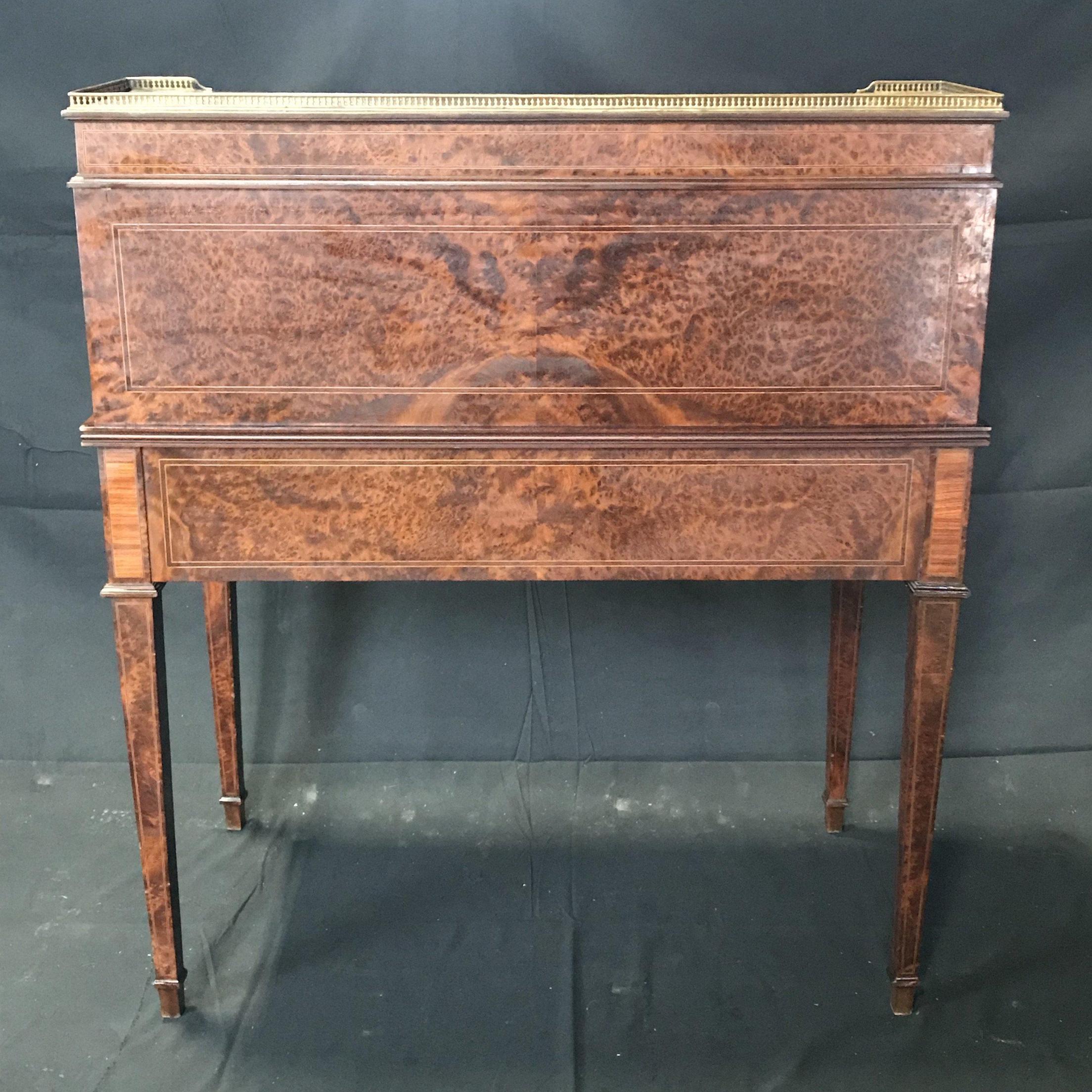 Antique 19th Century Louis XVI Cylinder Bureau Rolltop Desk 7