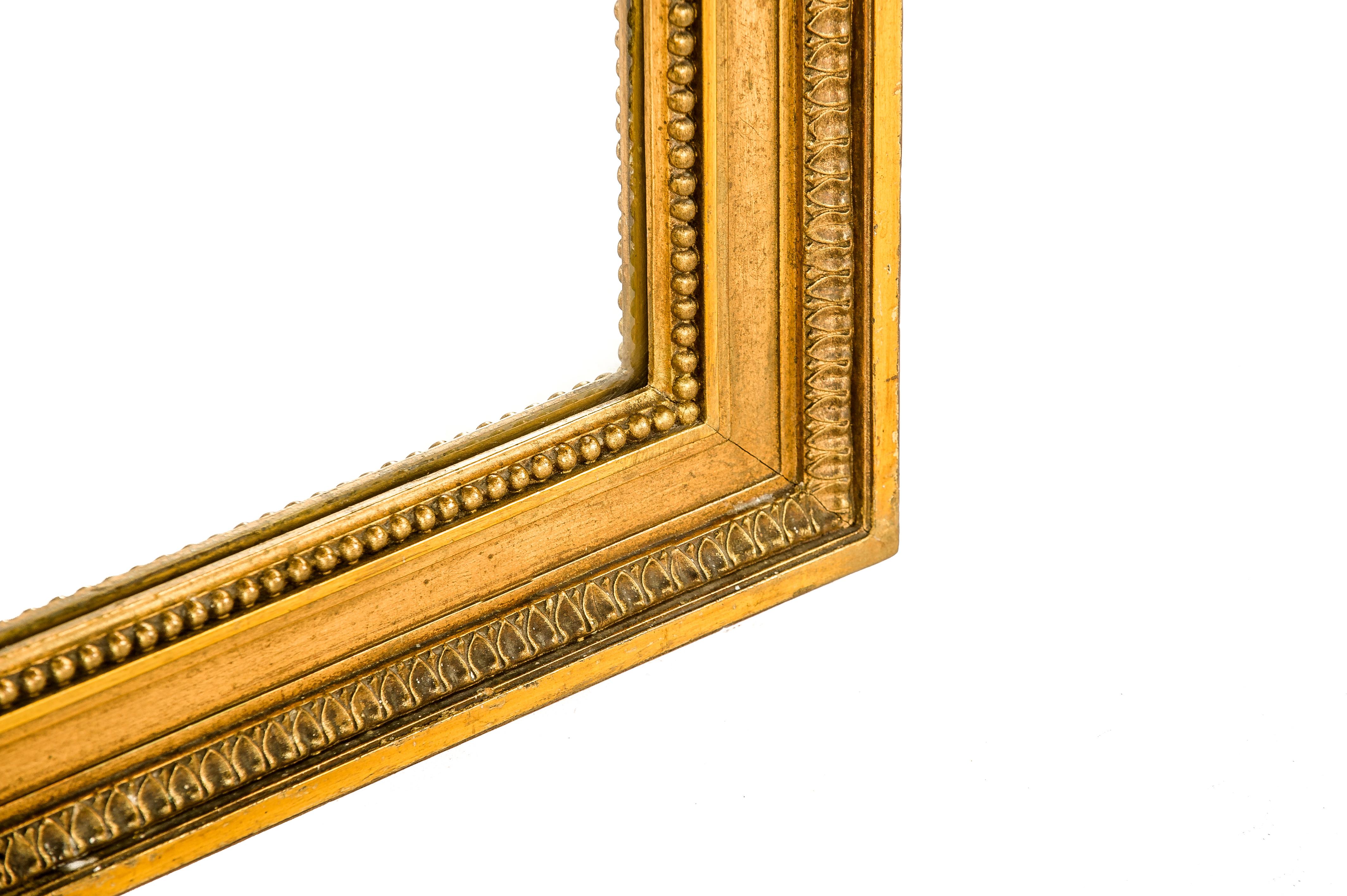 Antique 19th Century Louis XVI  Gold Leaf Gilt French Pier Mirror with Crest 2