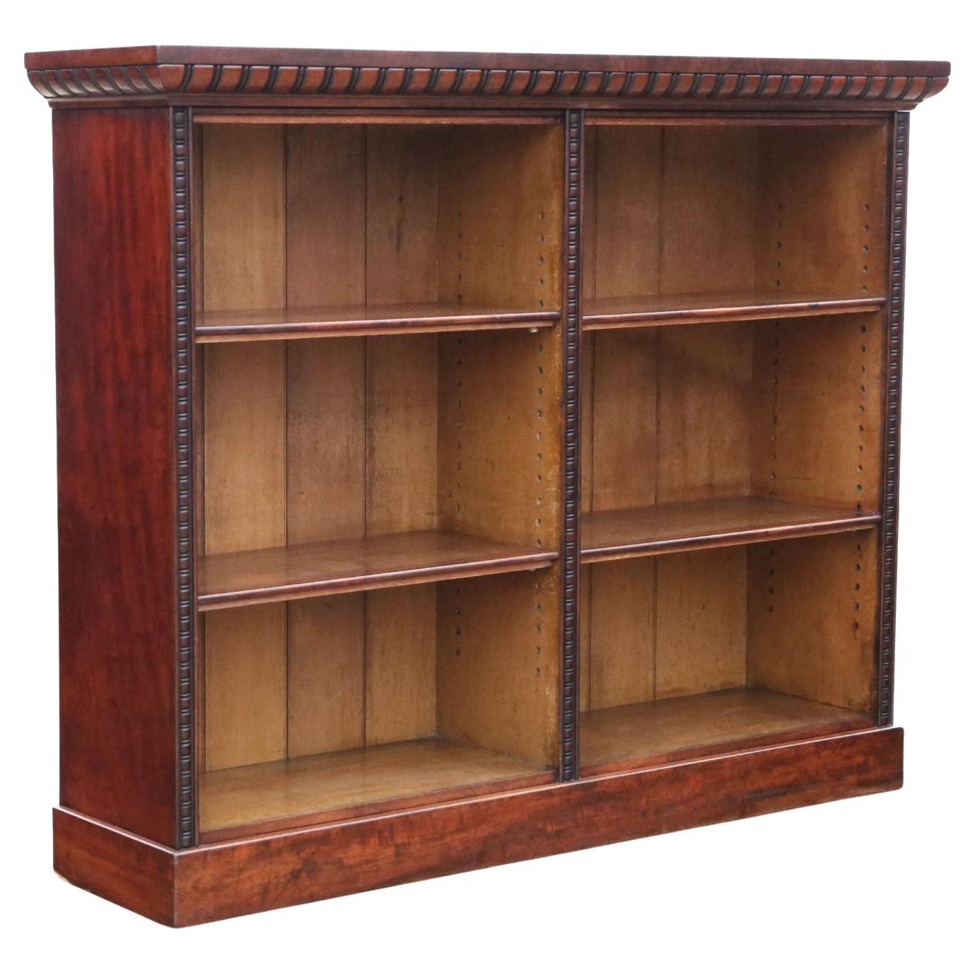 Antique 19th Century Mahogany Adjustable Shelves Bookcase – Fine Quality