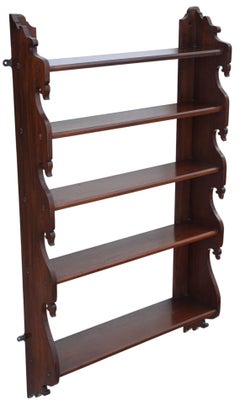Antique 19th Century Mahogany Bookcase / Display Wall Shelves – Fine Quality