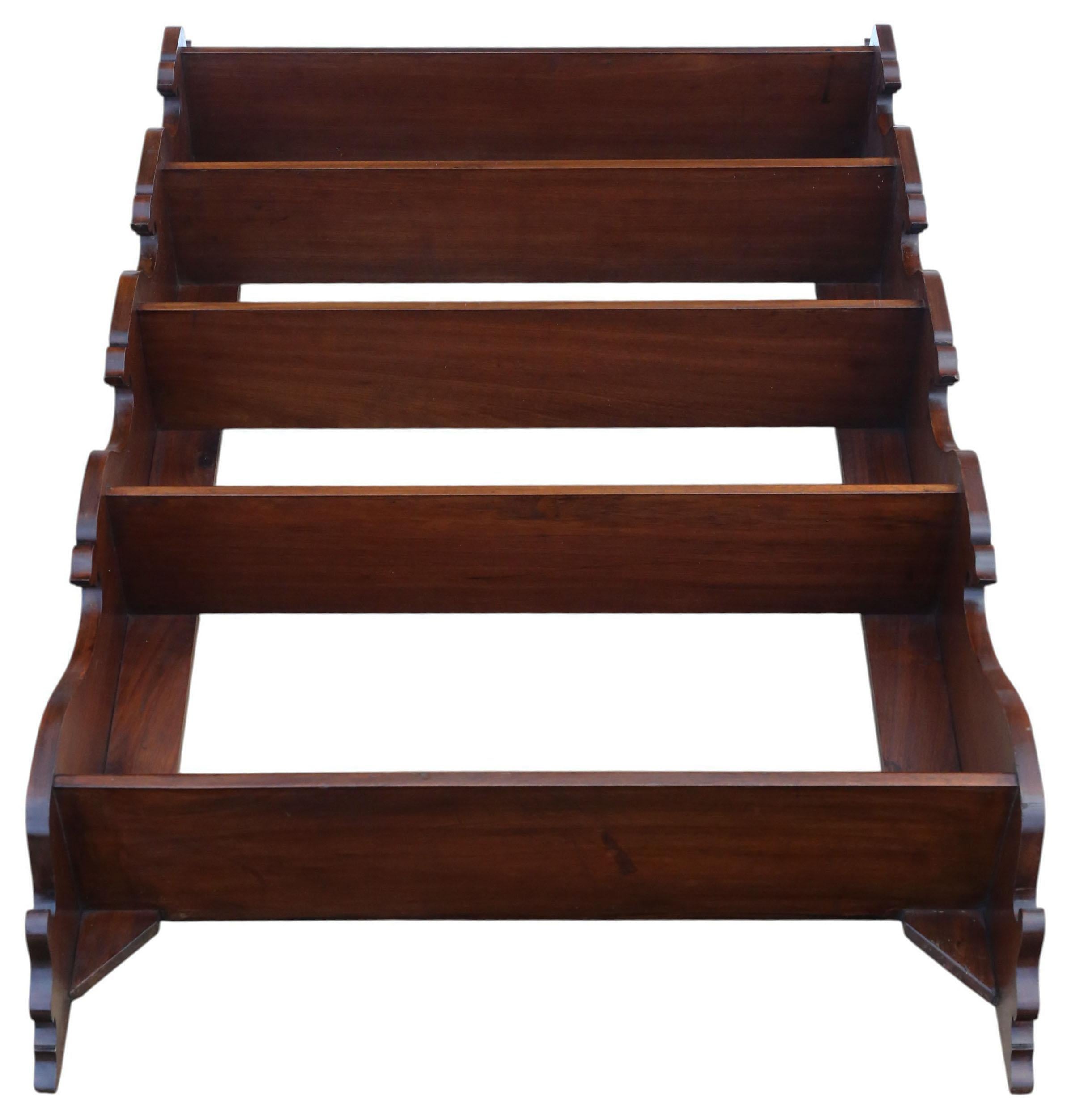 XIX secolo Antique 19th Century Mahogany Bookcase / Display Wall Shelves – Fine Quality in vendita