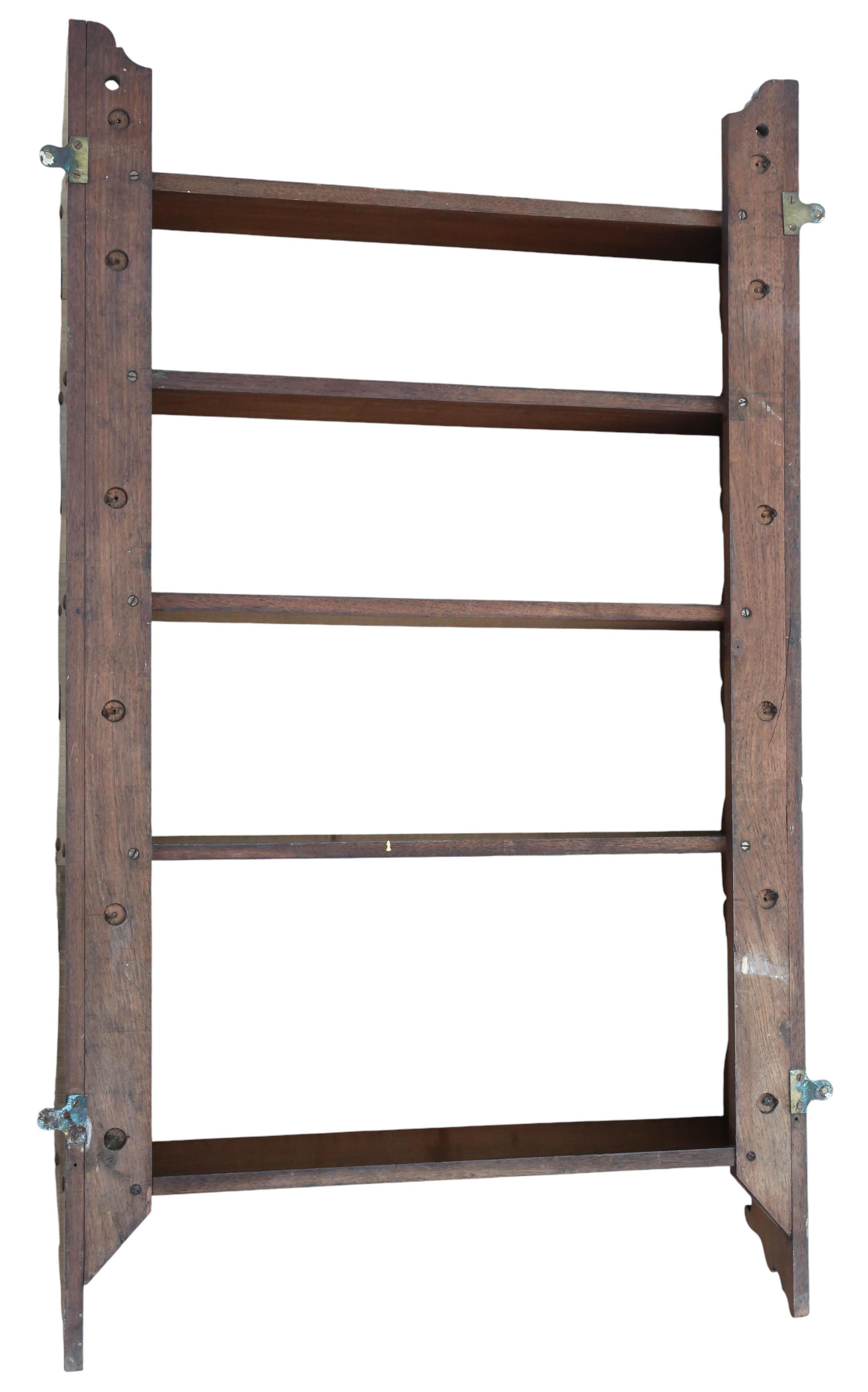 Legno Antique 19th Century Mahogany Bookcase / Display Wall Shelves – Fine Quality in vendita