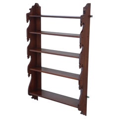 Antique 19th Century Mahogany Bookcase / Display Wall Shelves – Fine Quality