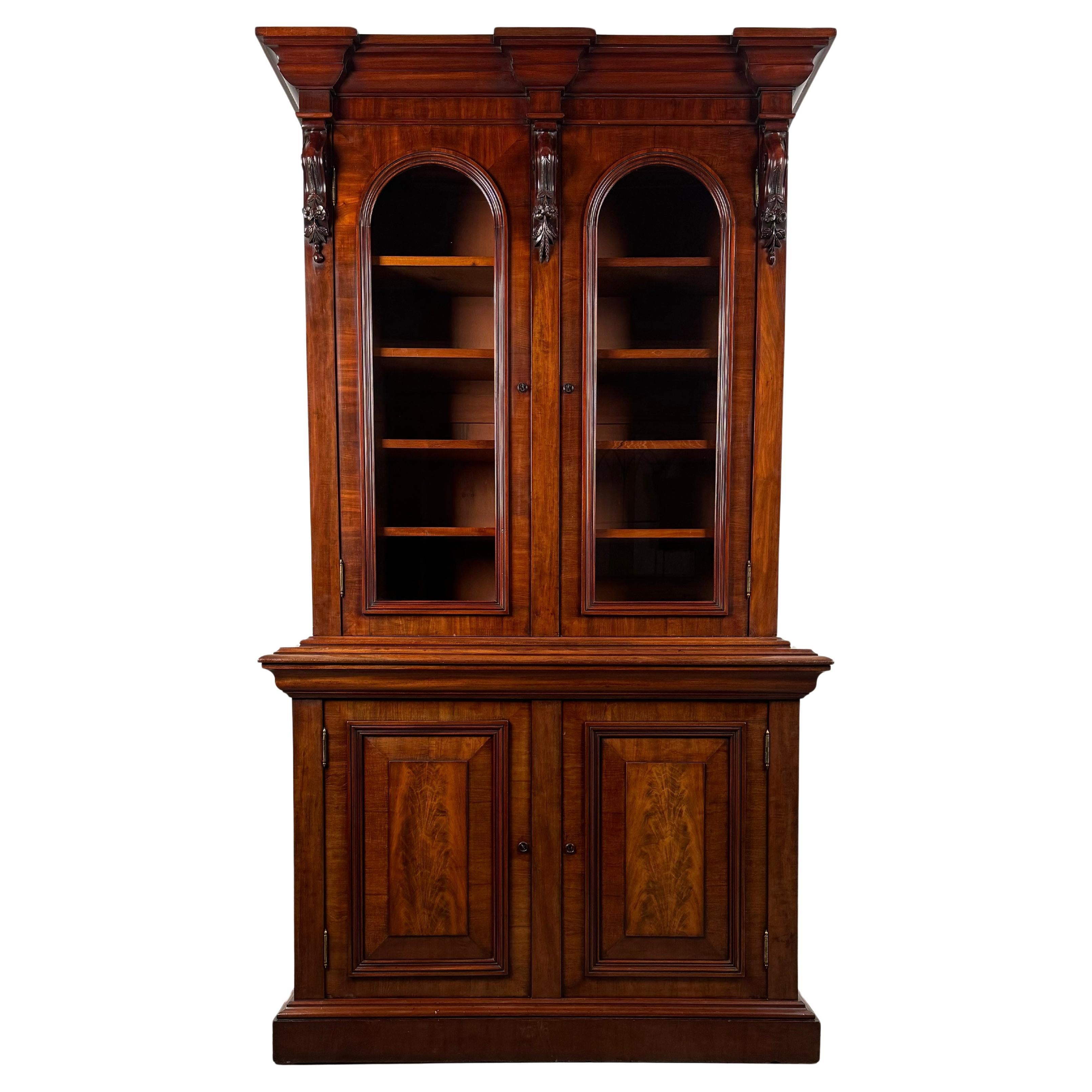 Antique 19th Century Mahogany Bookcase Of Finest Quality ( REF AF-3611 )