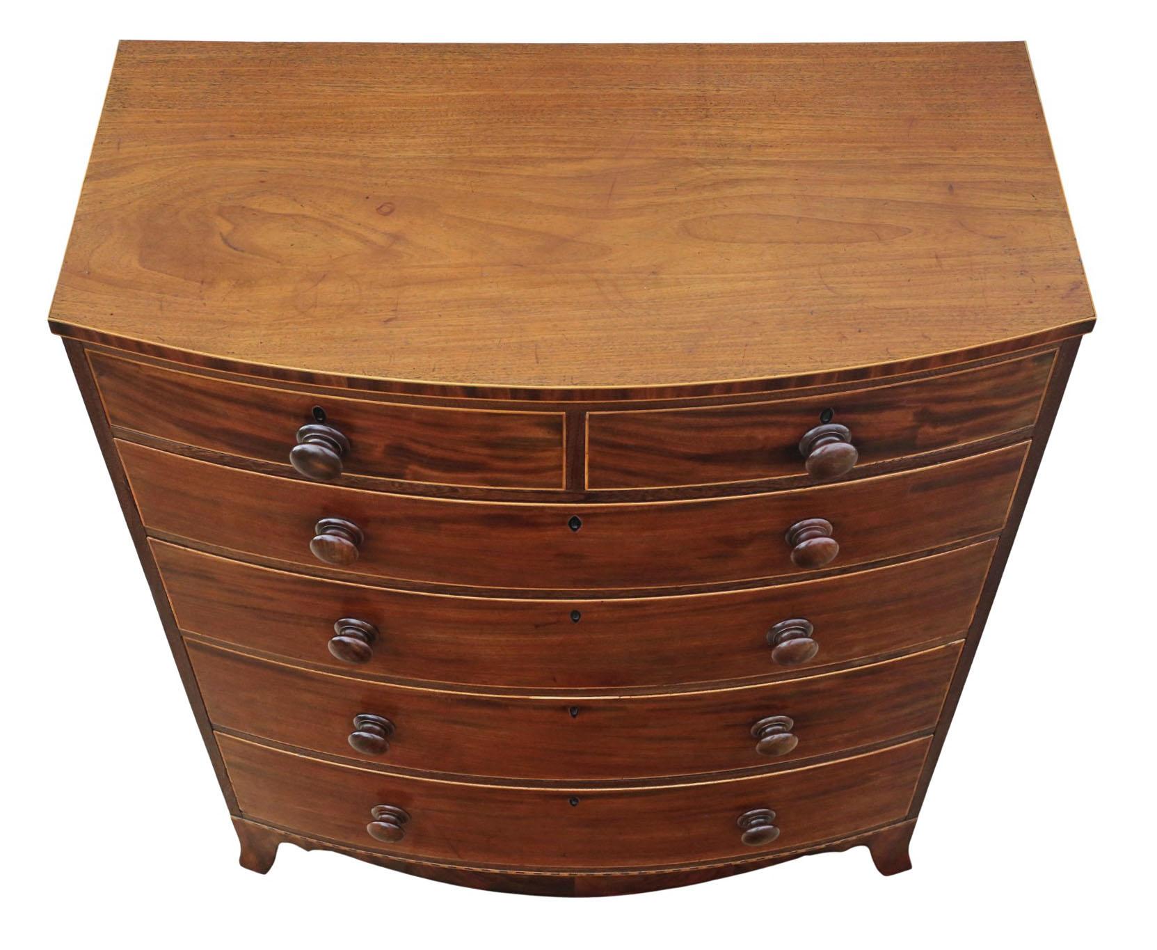 Britannico Antica cassettiera ad arco in mogano del XIX secolo - Qualità pregiata Gillows in vendita