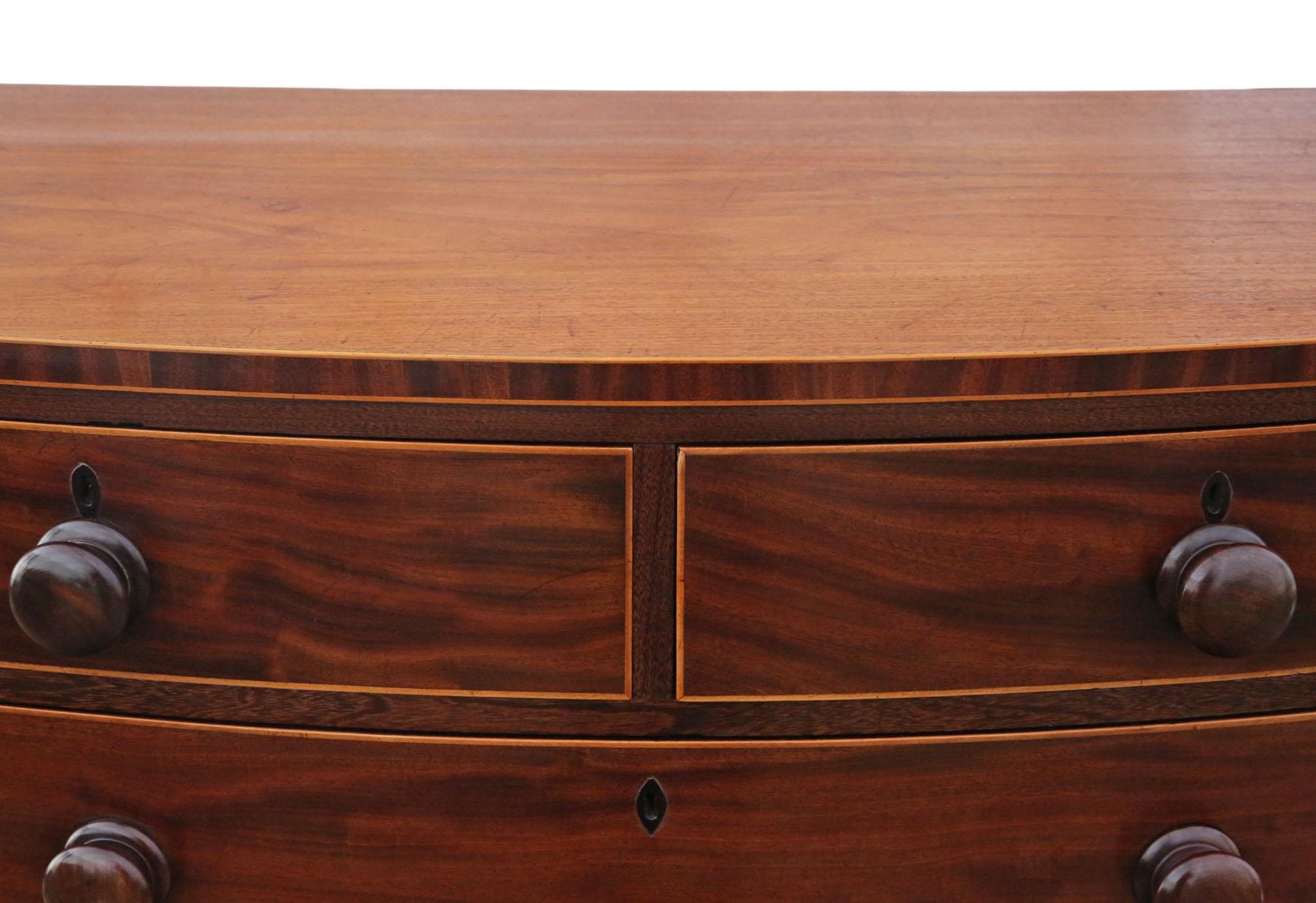 Antica cassettiera ad arco in mogano del XIX secolo - Qualità pregiata Gillows in vendita 1