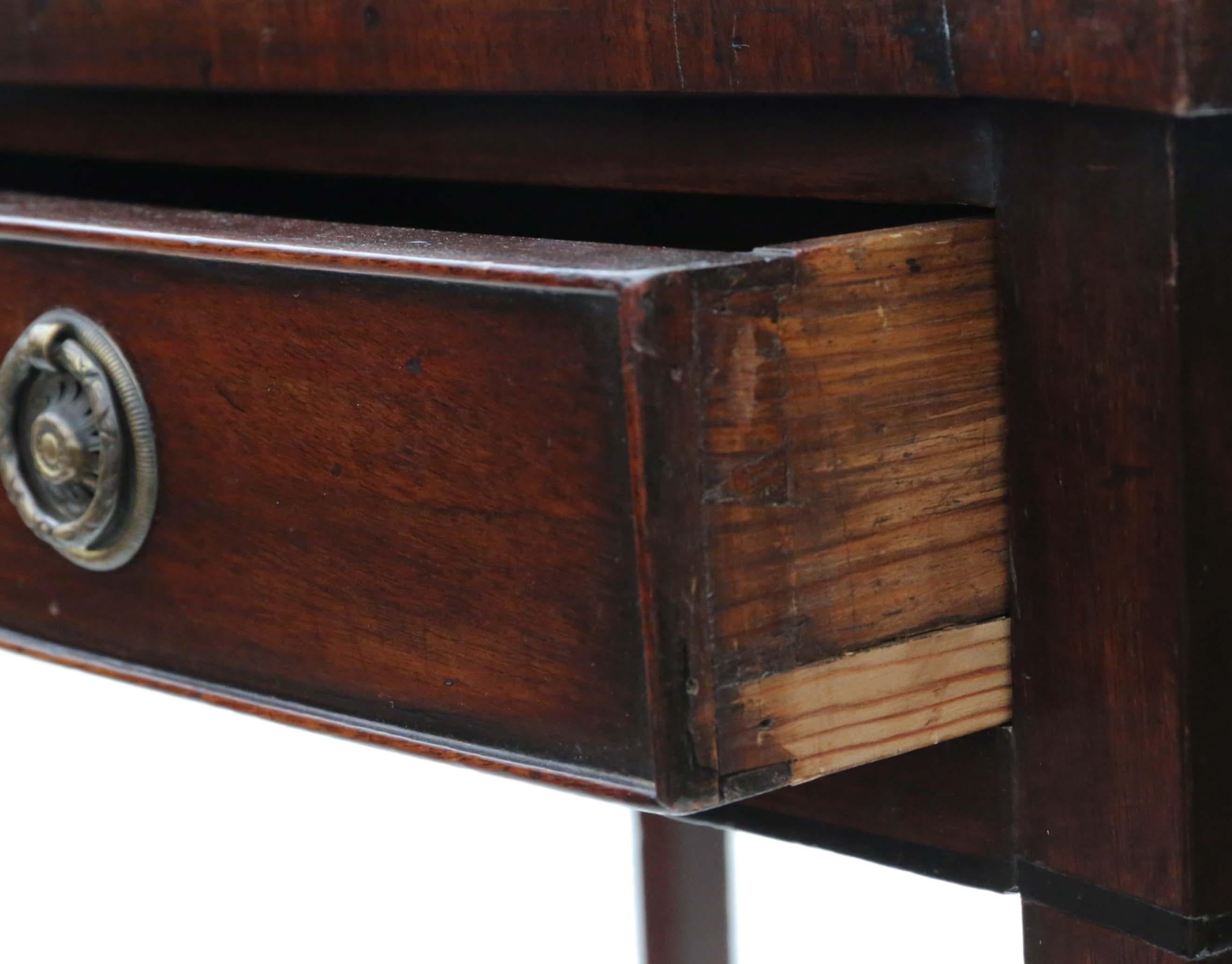 Antique 19th Century Mahogany Bow Front Writing Desk Dressing Table In Good Condition In Wisbech, Cambridgeshire