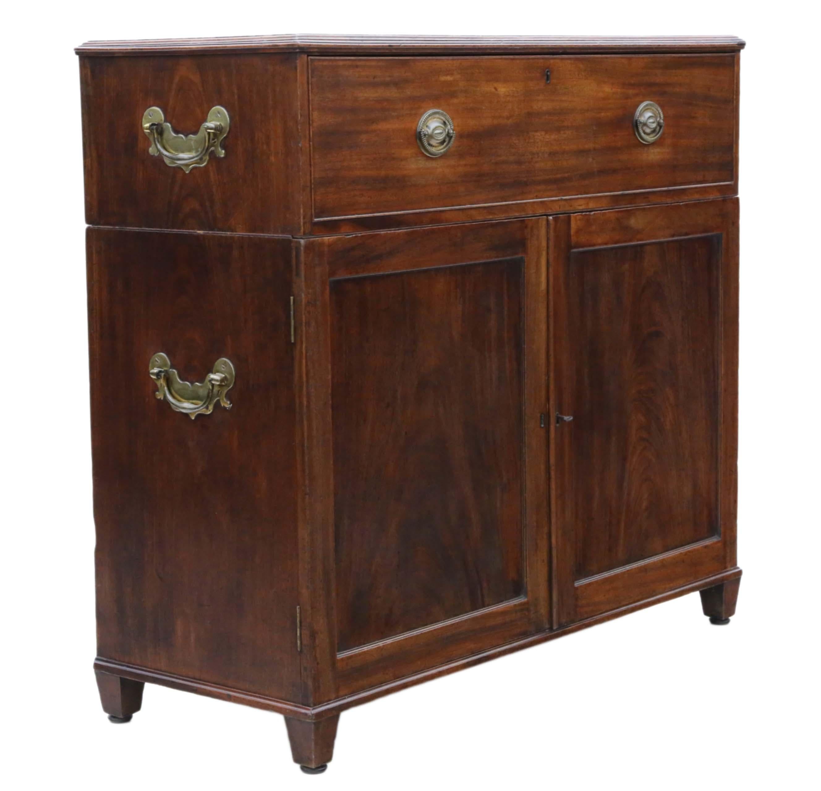 Antique 19th Century Mahogany Campaign Chest of Drawers For Sale 5