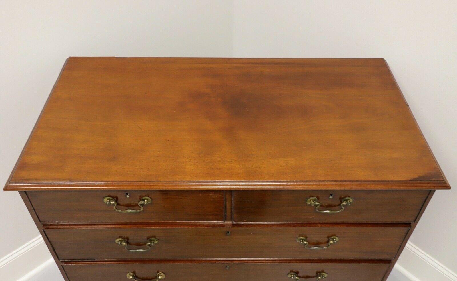 Brass Antique 19th Century Mahogany Chippendale Five-Drawer Chest For Sale