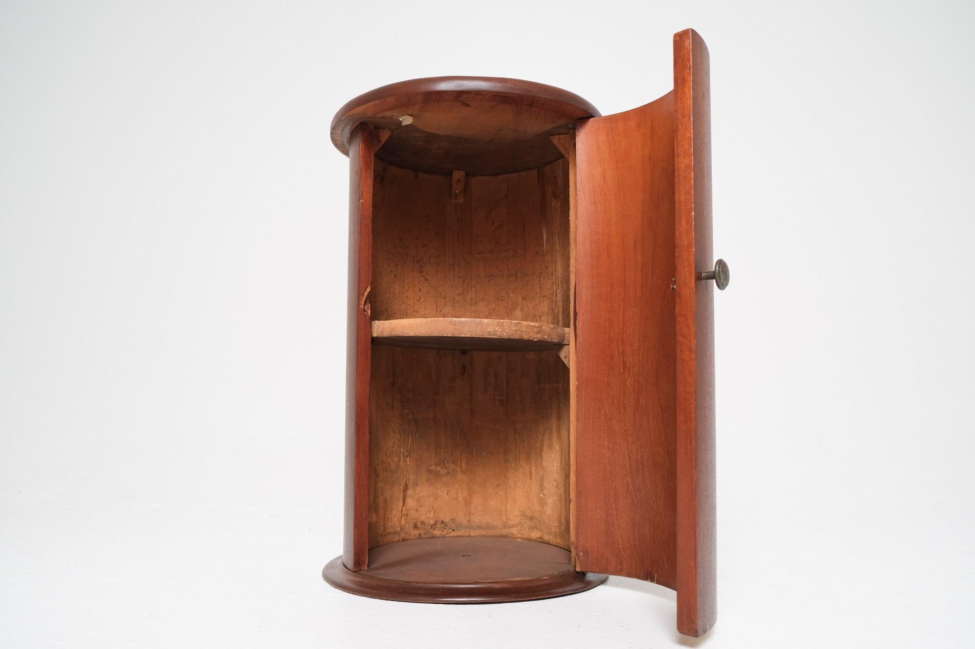 Antique 19th Century Mahogany Cylindrical Bedside Table For Sale 1