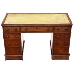 Antique 19th Century Mahogany Desk Writing Dressing Table Twin Pedestal Antique 19th Century Mahogany Desk Writing Dressing Table Twin Pedestal