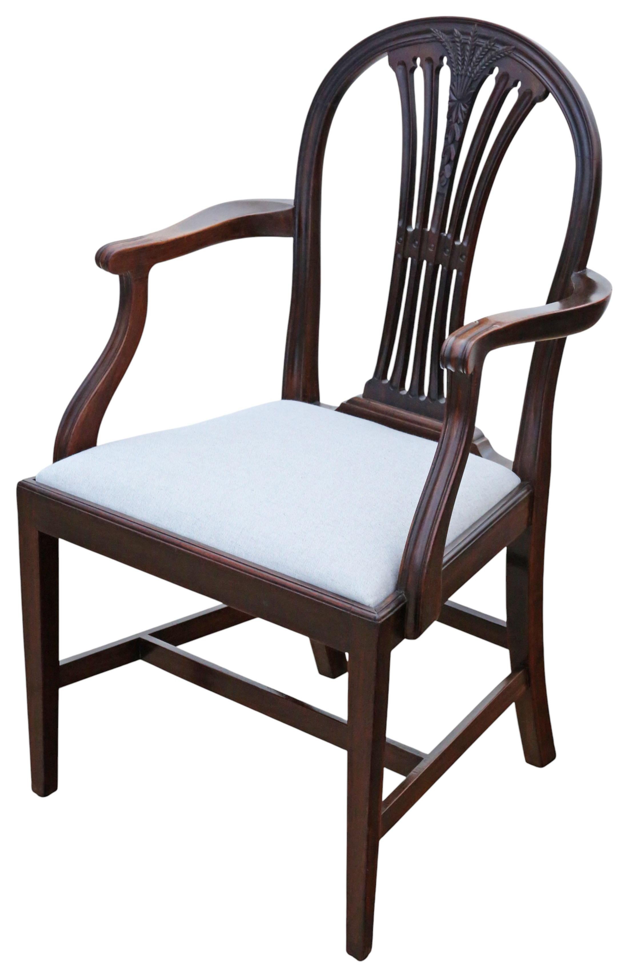 Antique 19th Century Mahogany Dining Chairs – Fine Quality Set of 8 (6+2) (Stoff) im Angebot