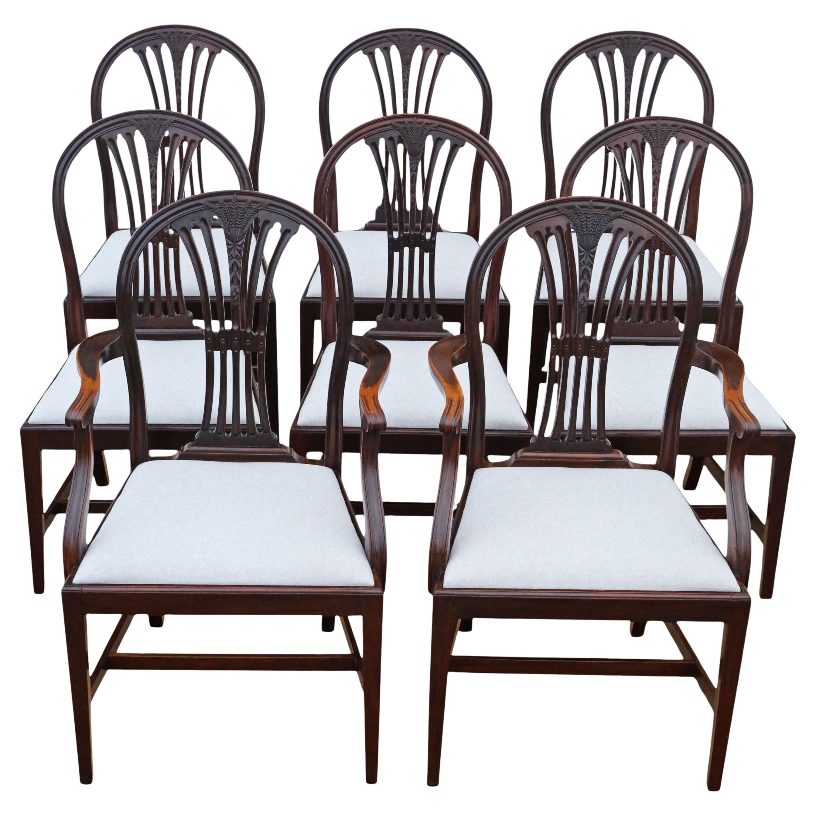 Antique 19th Century Mahogany Dining Chairs – Fine Quality Set of 8 (6+2)