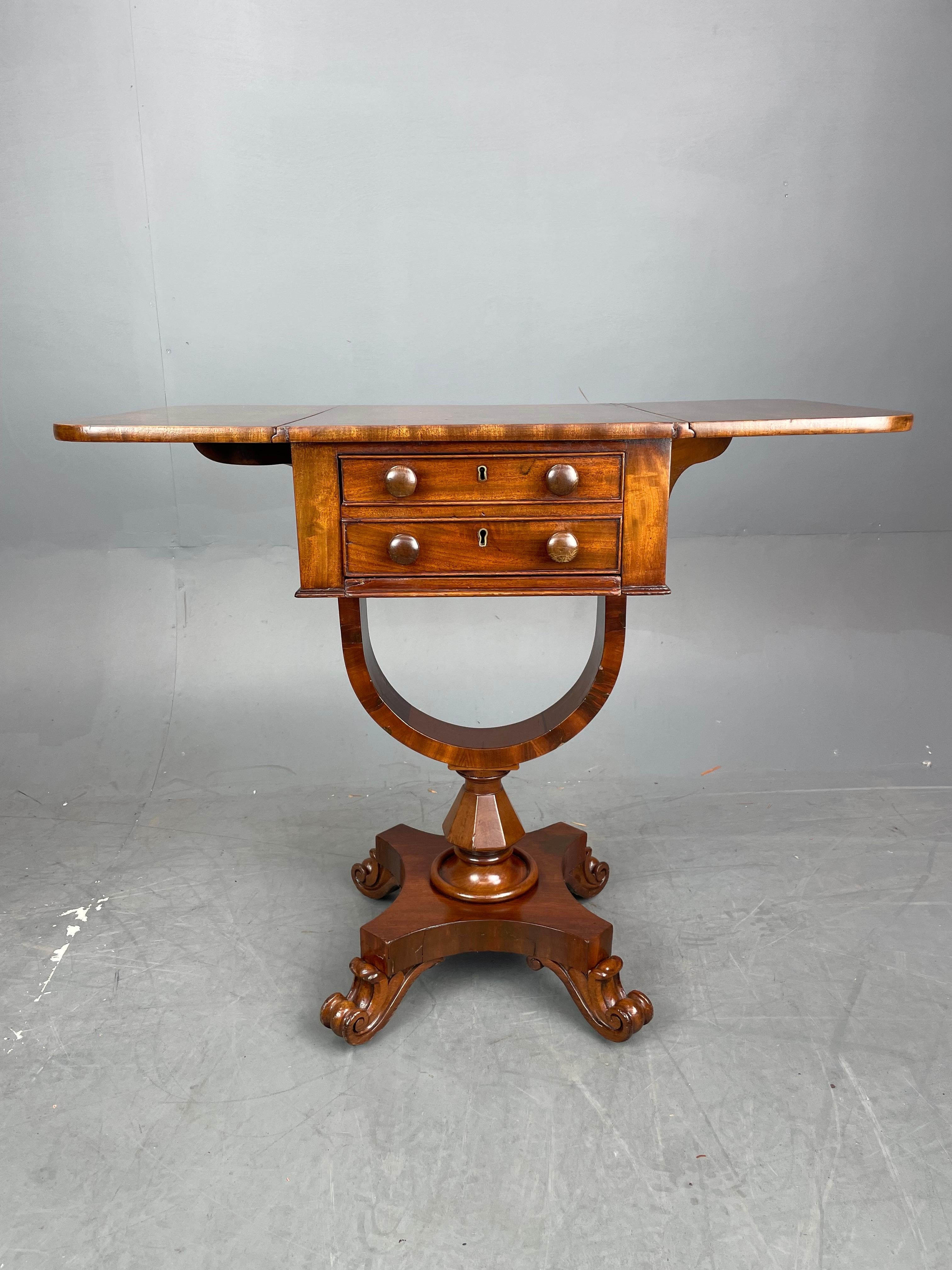 Victorian Antique 19th Century Mahogany Drop Flap Side /Lamp Table
