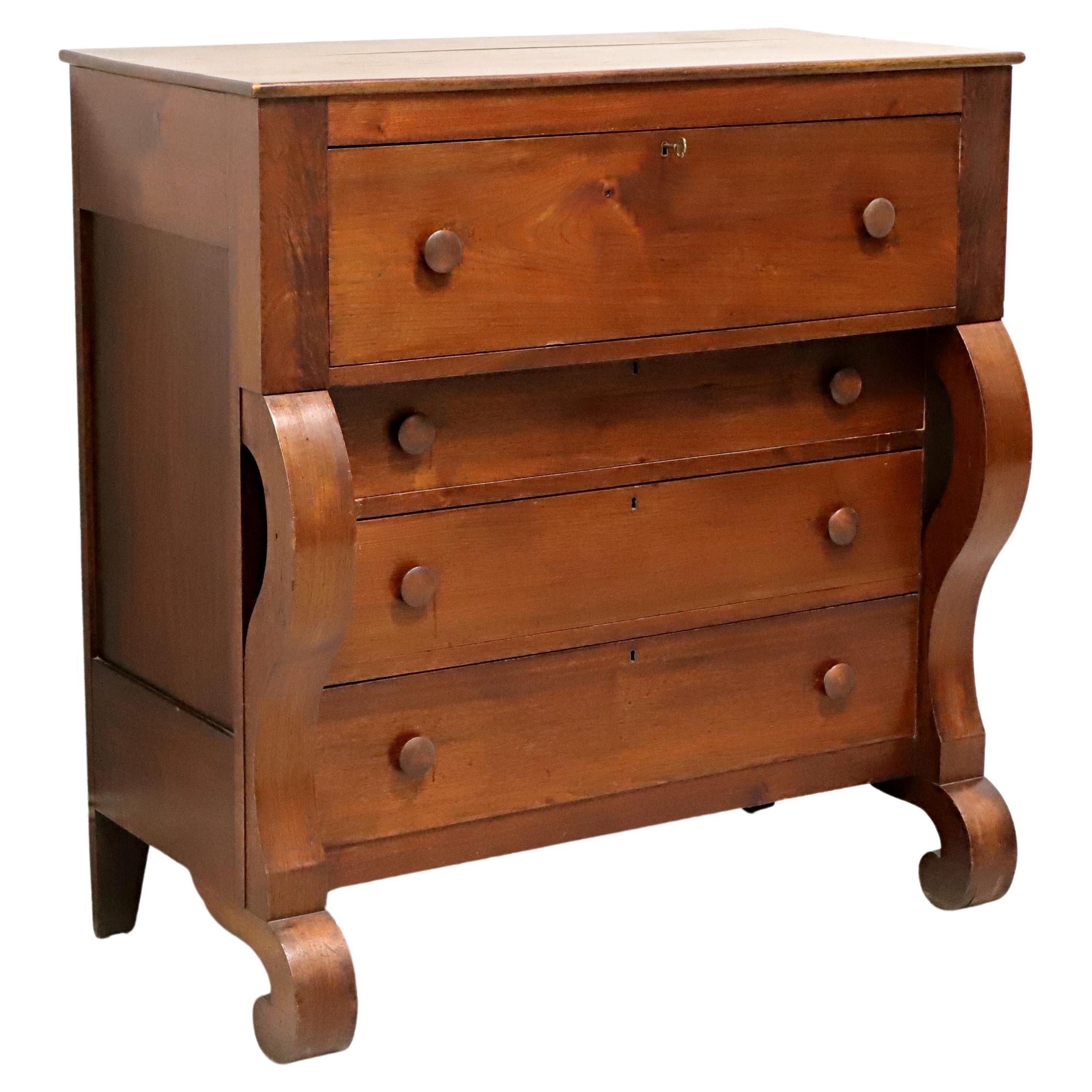 19th Century English Mahogany Four Drawer Chest For Sale at 1stDibs